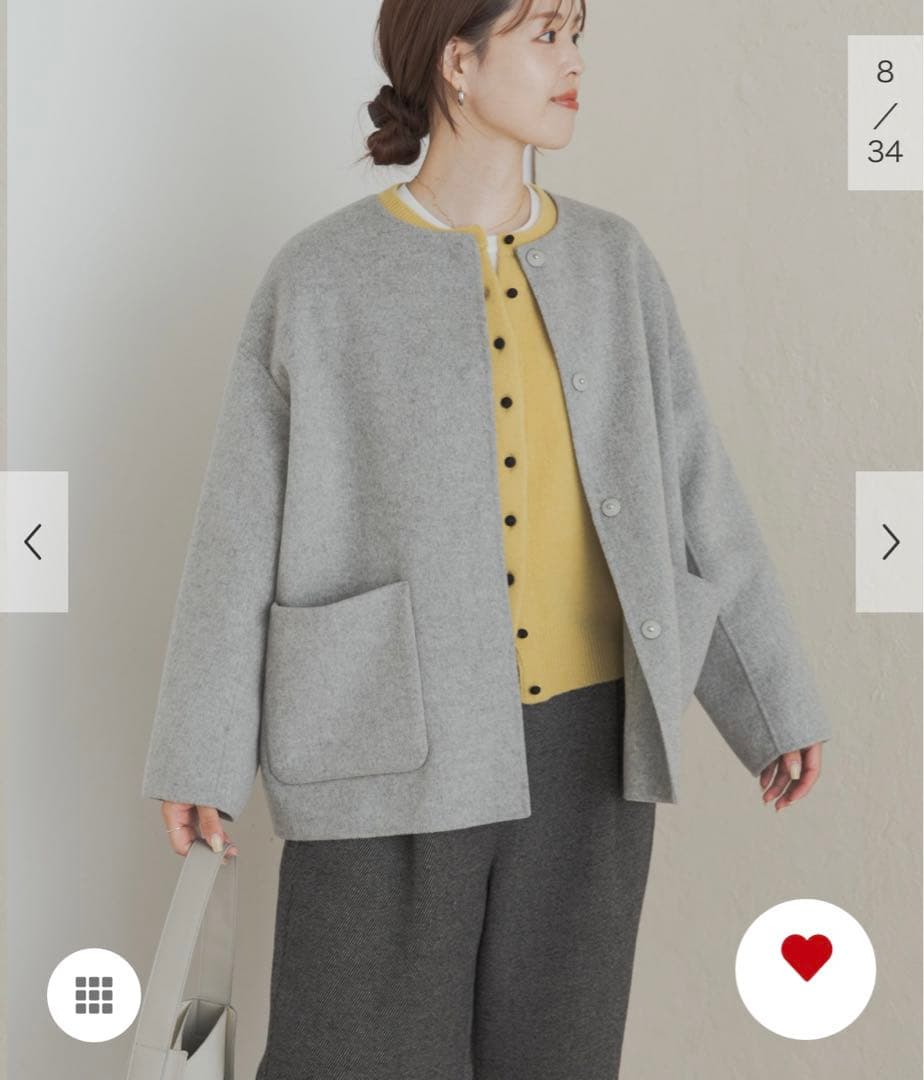 新品タグ付◆ GRAY DOORS ウールリバーノーカーラミドルコート