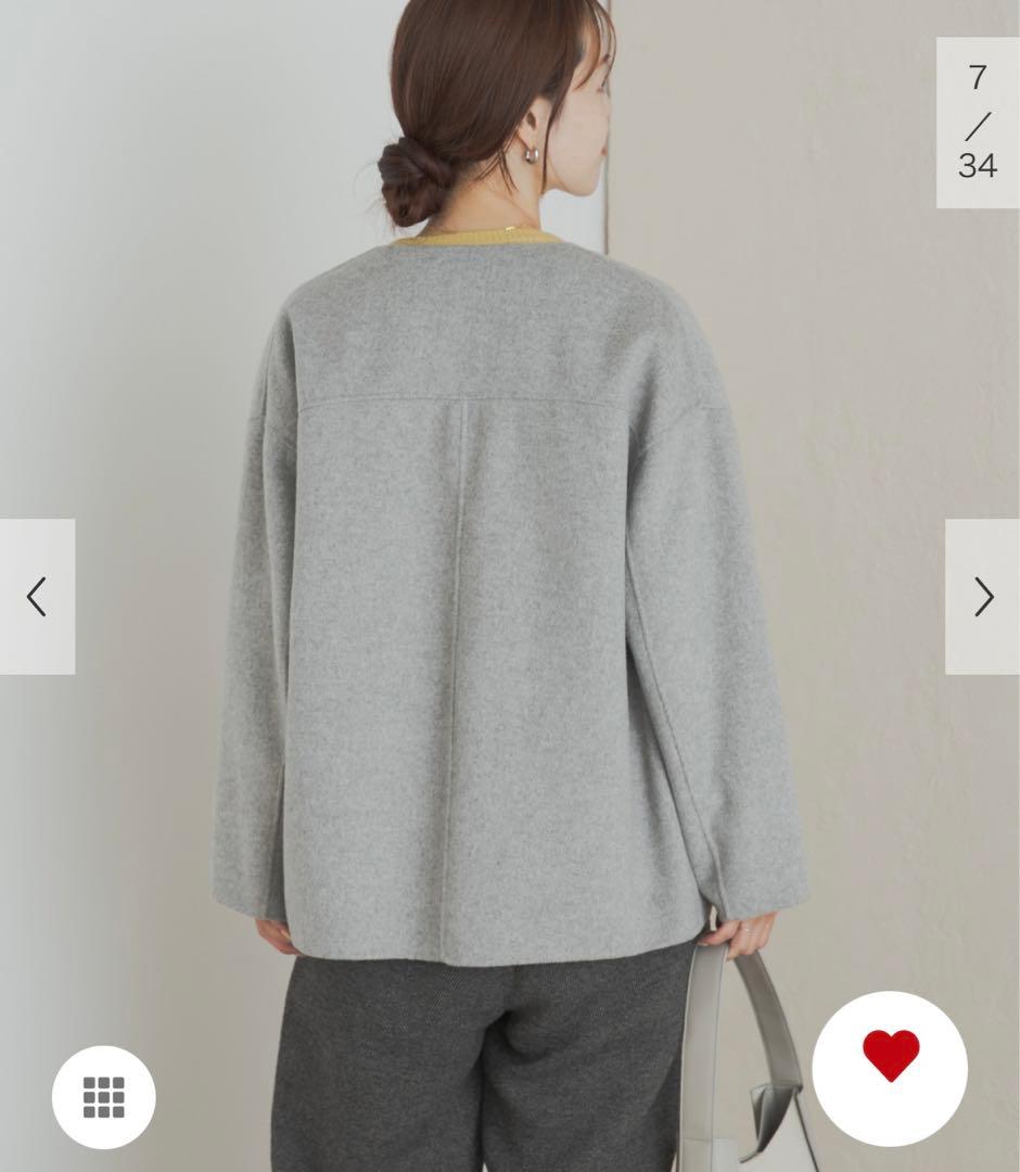 新品タグ付◆ GRAY DOORS ウールリバーノーカーラミドルコート