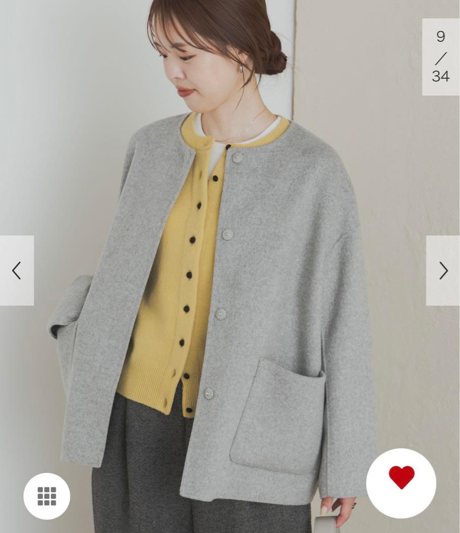 新品タグ付◆ GRAY DOORS ウールリバーノーカーラミドルコート