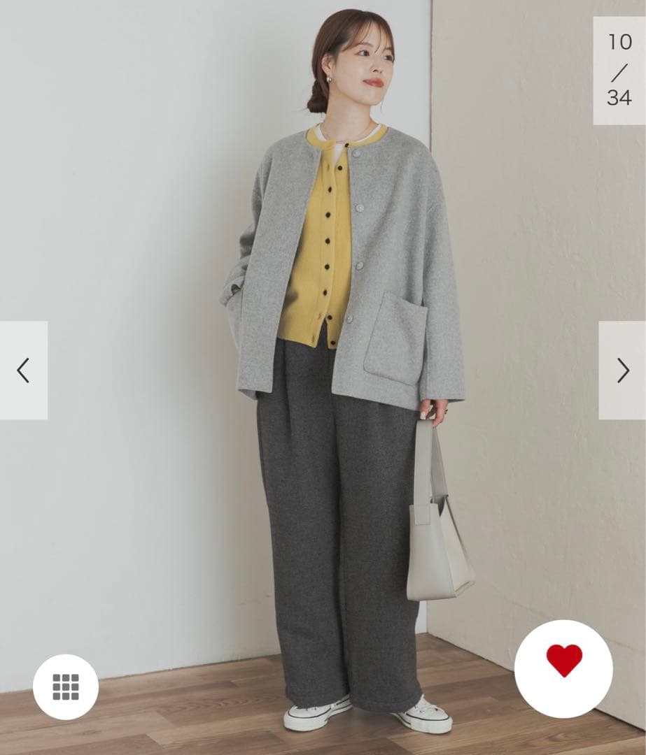 新品タグ付◆ GRAY DOORS ウールリバーノーカーラミドルコート