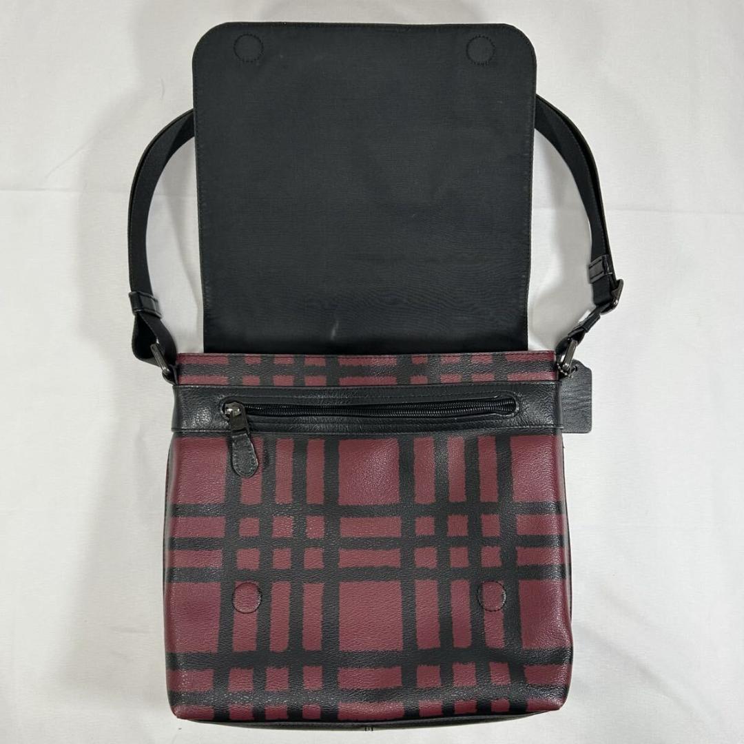 【美品】コーチ チャールズ ショルダーバッグ メッセンジャー レザー 斜め掛け