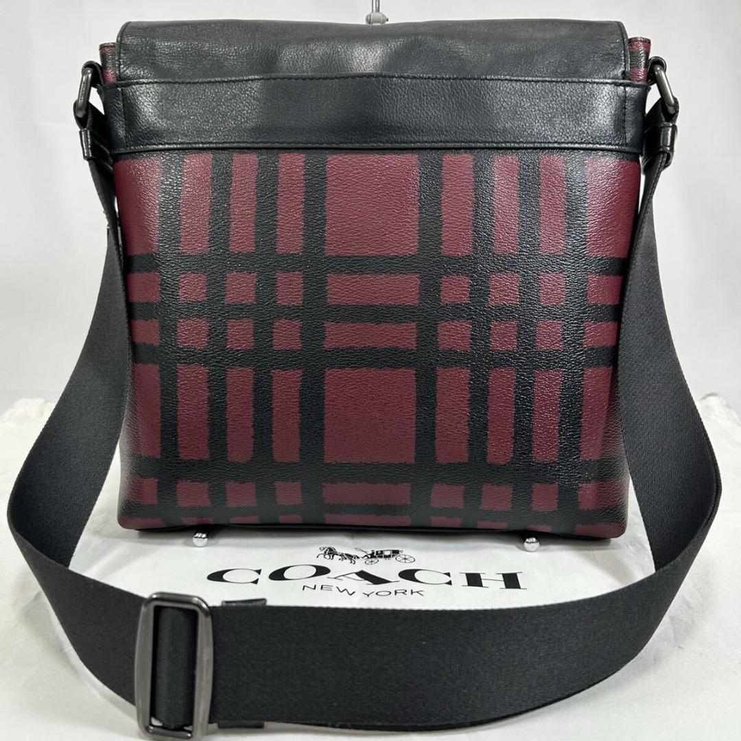 【美品】コーチ チャールズ ショルダーバッグ メッセンジャー レザー 斜め掛け