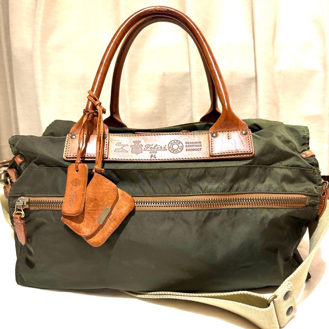 【美品】フェリージ　P4　ラゲージ　2way　ボストンバッグ　大容量　南京錠