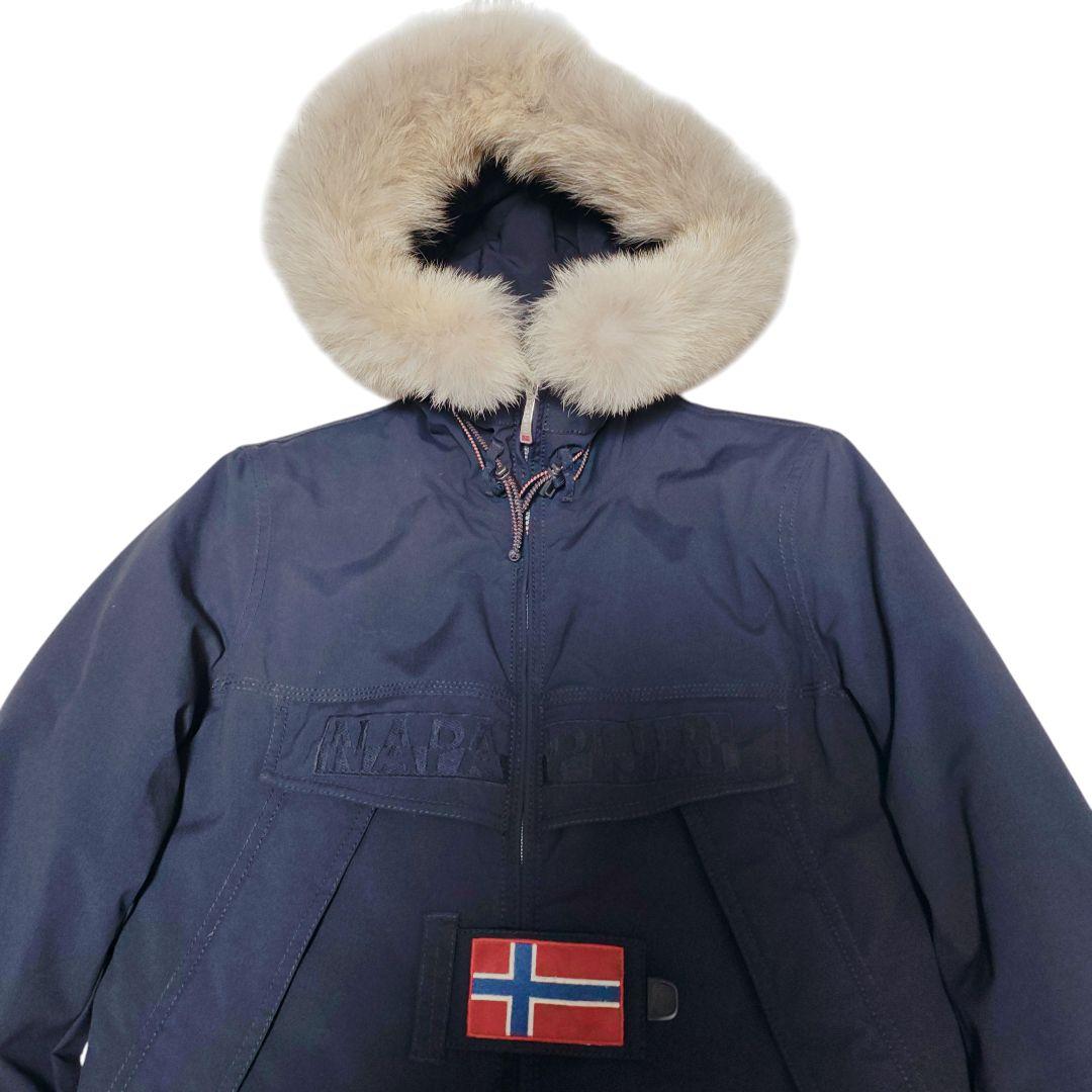 【美品】ナパピリ リアルファー付 高機能ジャケット ネイビー Mサイズ