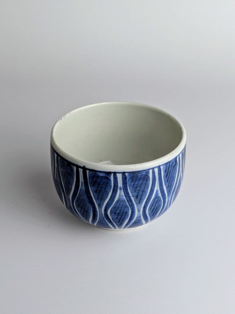 古伊万里　染付よろけ文ころ茶碗　19世紀　　ころ茶碗　そば猪口　ぐい呑　湯呑