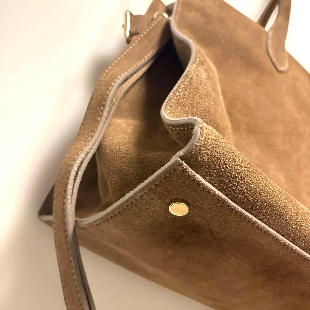 Milosミロススエードトートバッグボストン小旅行普段美品定価33000円秋冬春