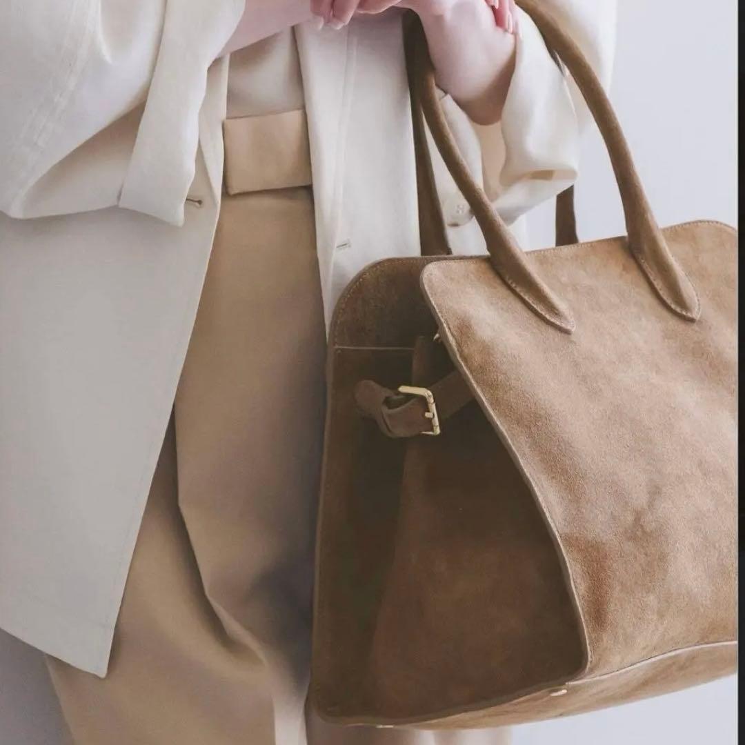 Milosミロススエードトートバッグボストン小旅行普段美品定価33000円秋冬春