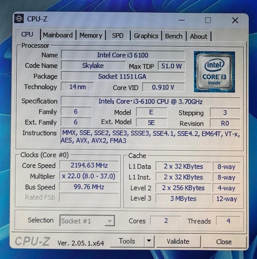 良品 小型PC(i3-6100/8GB/SSD128GB/Win11Pro)