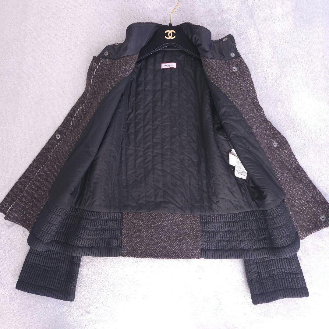 美品 マックスマーラ ウールコート XL ファーフード 切り替え 大きいサイズ