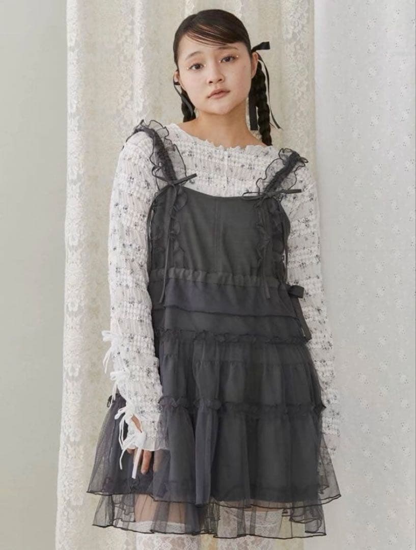 松本かれんちゃん着用　merry Jenny チュールドロストキャミワンピース