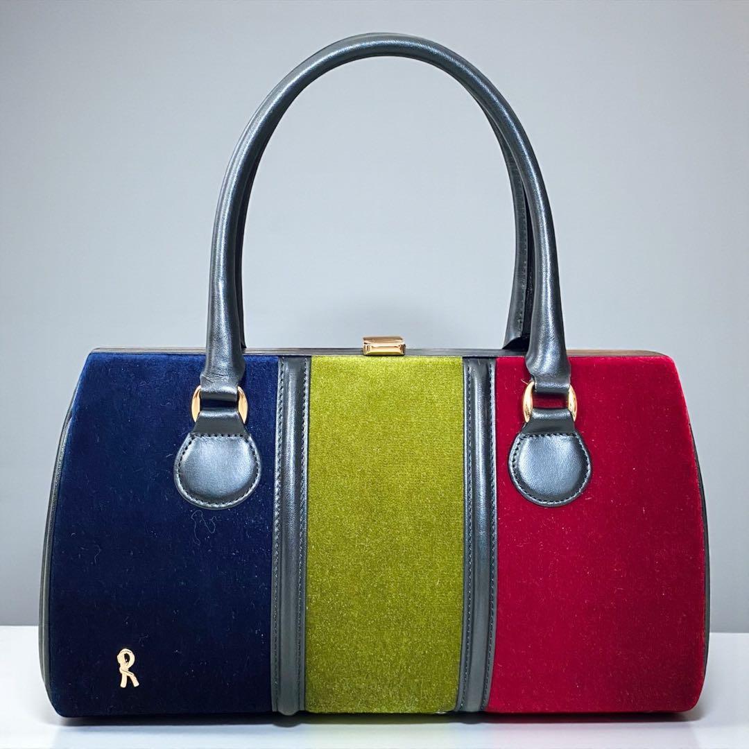 ロベルタディカメリーノ【極美品】バゴンギ調 マルチカラー ハンドバッグ