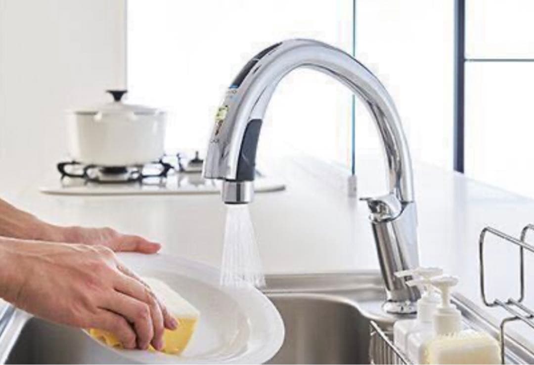 LIXIL ナビッシュ　JF-NA412SBKJG5 浄水器/タッチレス水栓/黒