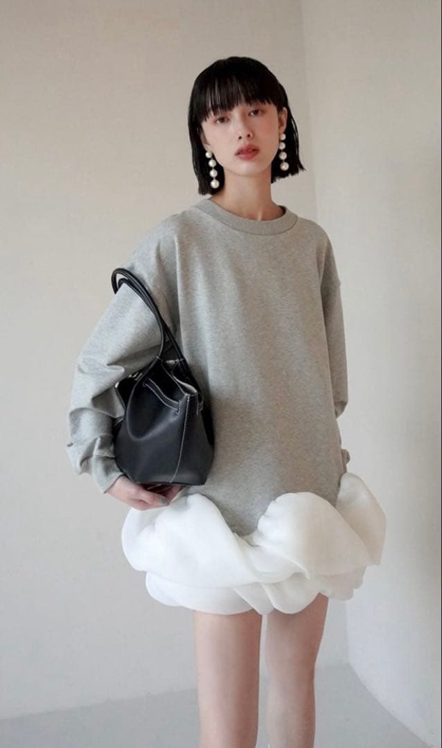 【美品】eimy istoire チュールヘムカットワンピース