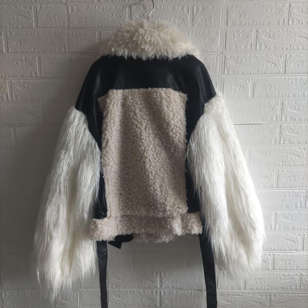 say✨ BELLE ETUDE　 ボリュームファーライダースジャケット