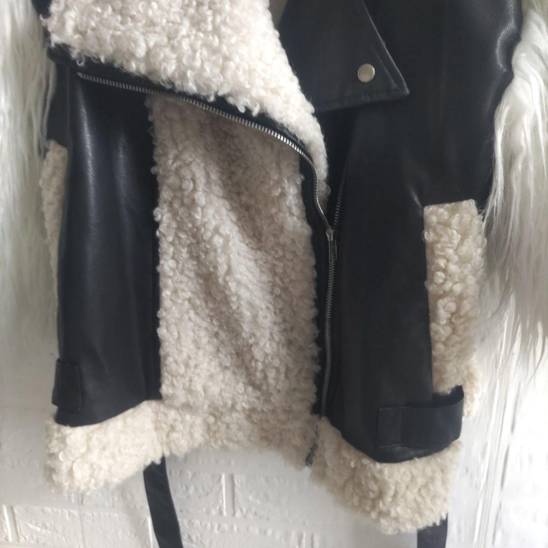 say✨ BELLE ETUDE　 ボリュームファーライダースジャケット