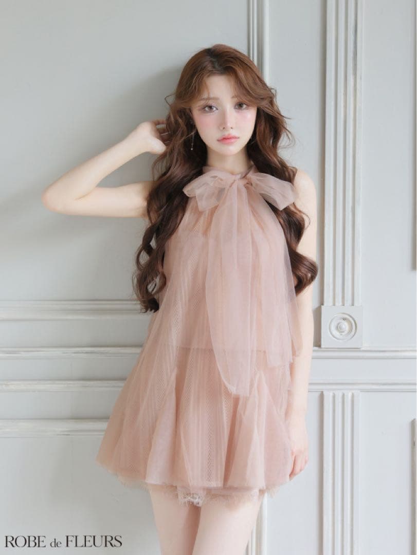 ハイネックウエストリボンフレアミニキャバドレス(fm3486)