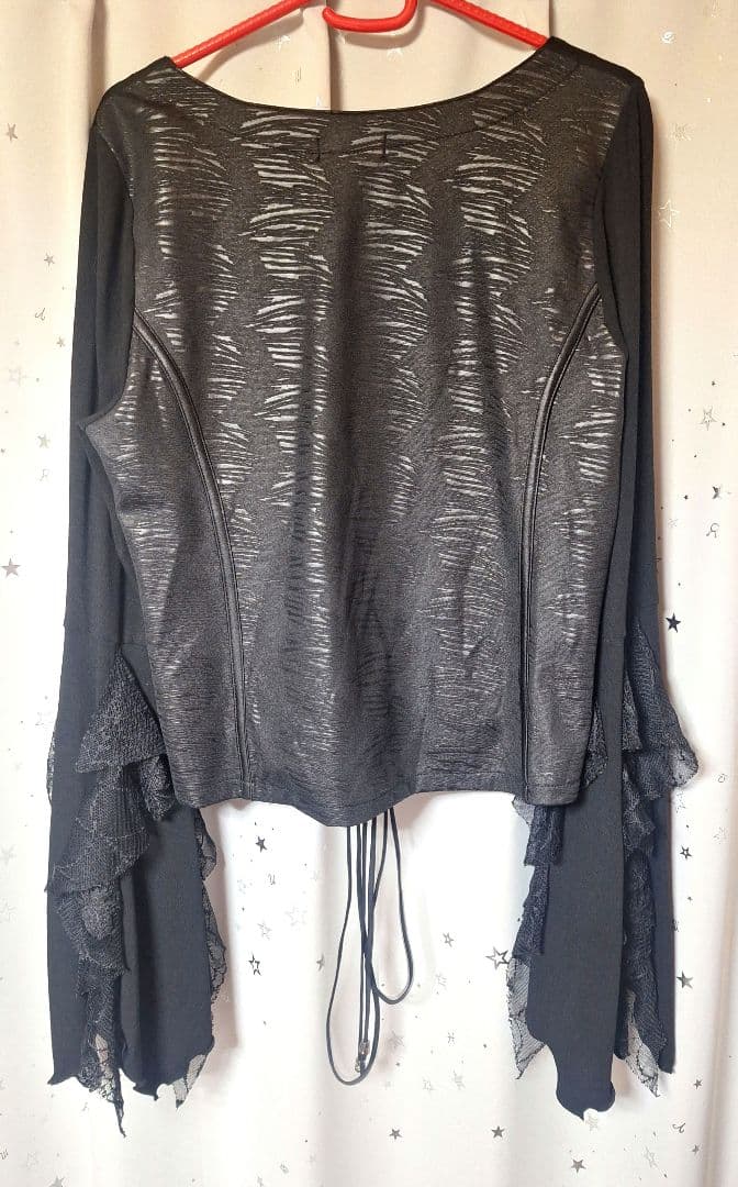 キューティーフラッシュ　編み上げ　姫袖　蜘蛛の巣　カットソー