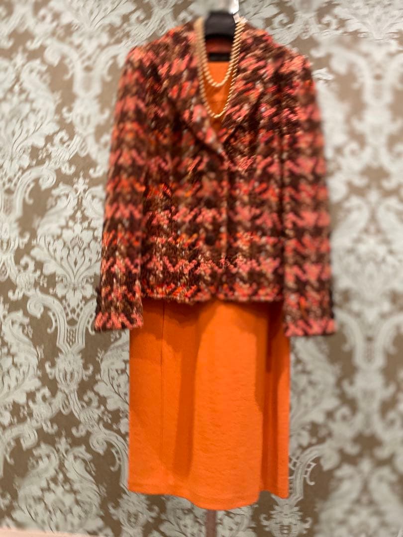 RENA LANGE 華やかなツイードジャケット　42 ￼クリスマスパーティ