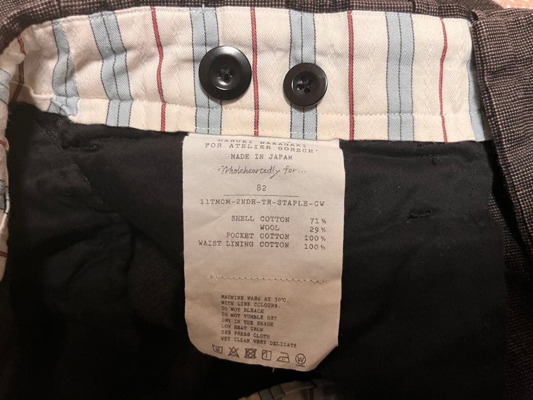Gorsch ゴーシュ OX PINHEAD 2タックトラウザー M