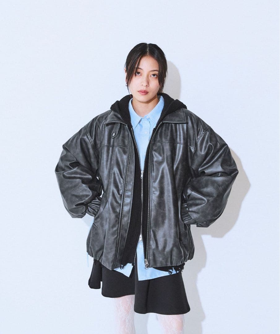 ヴィンテージパファーレザーブルゾン JEANASIS