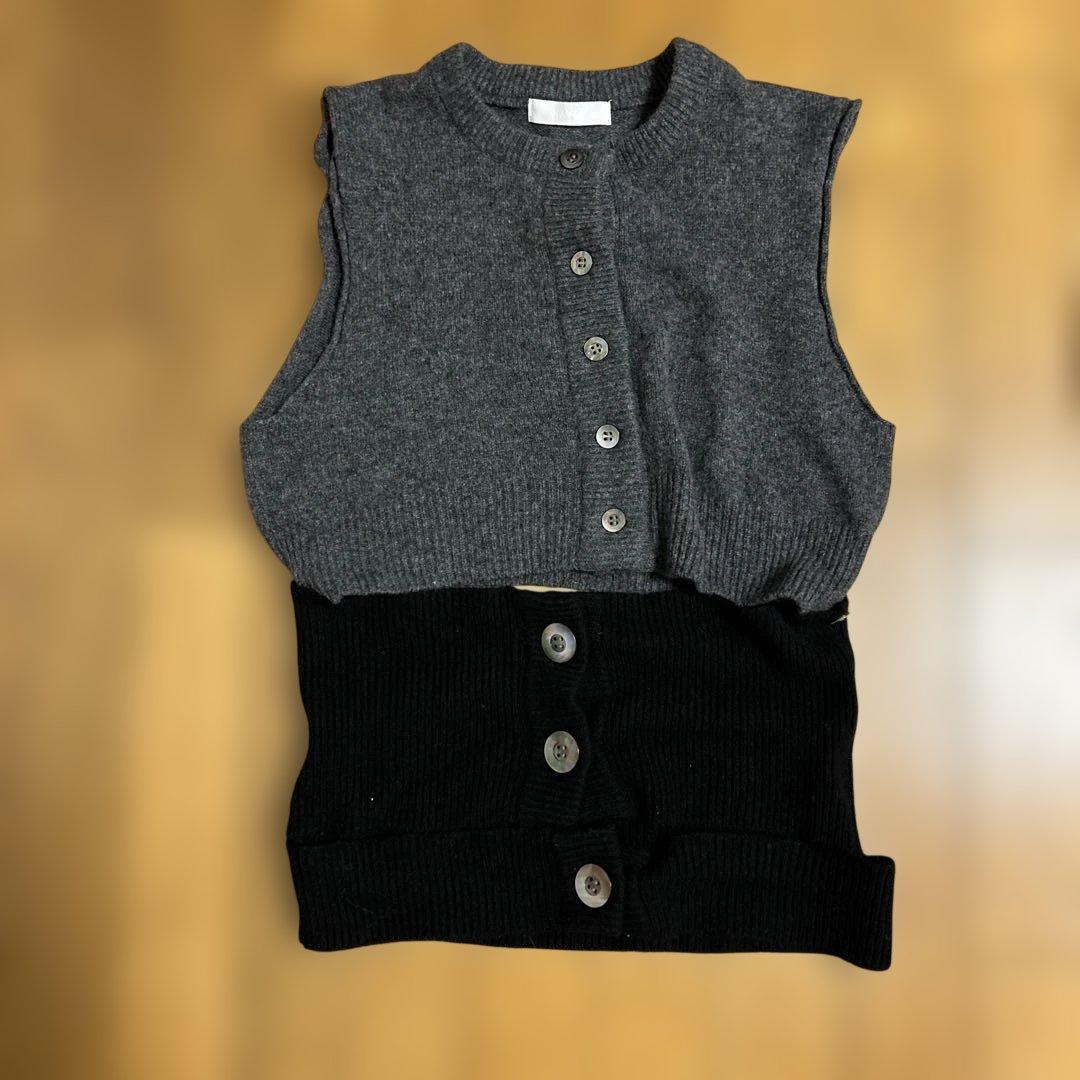 KAYLE ニットベスト グレー・ブラック 美品