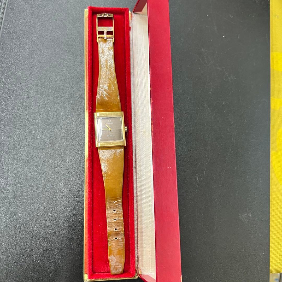 希少 オメガ デビル レクタン 手巻き ブラウンツートン ゴールド ヴィンテージ