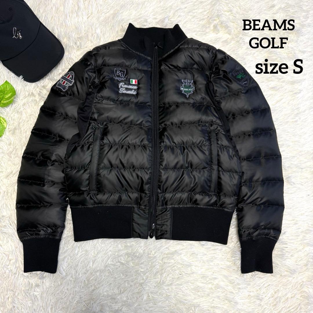 【ビームスゴルフ】美品 ダウンジャケット ブラック ワッペン S レディース