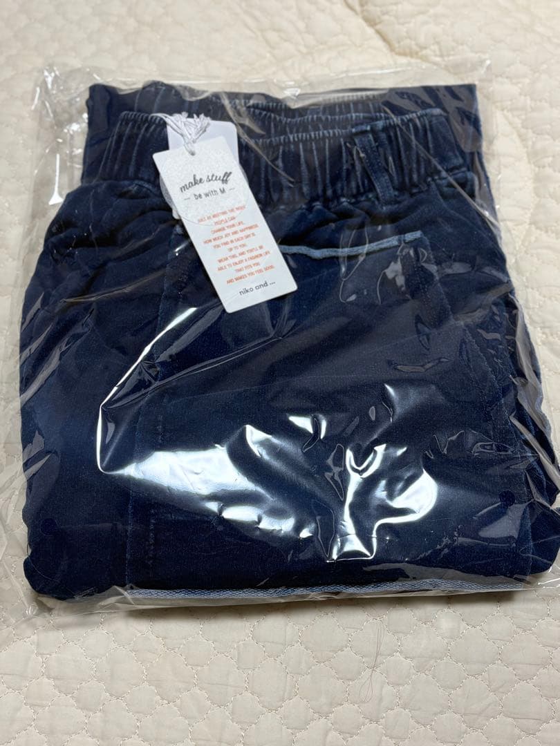 【新品未開封】ニコアンド Misayo ラクカジ裏毛パンツ インディゴ L