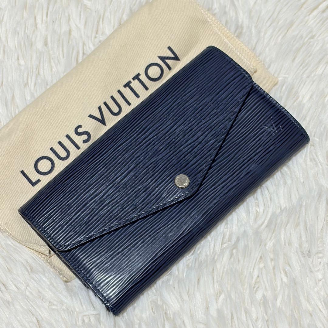 美品　ルイヴィトン　ポルトフォイユ エピ エミリー　ネイビー　長財布