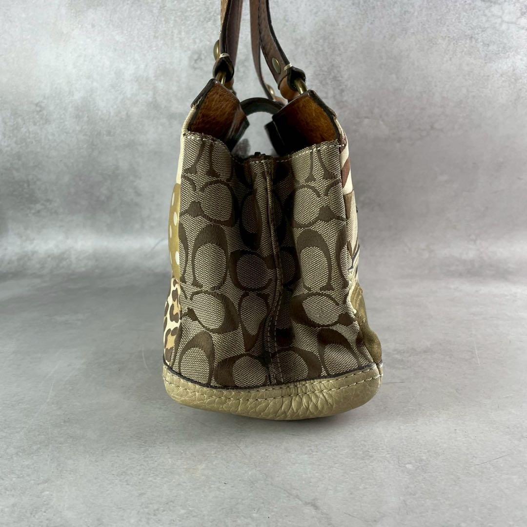 ✨稀少✨美品✨コーチ　パッチワーク　キャリーオール　肩かけ　ターンロック　茶系