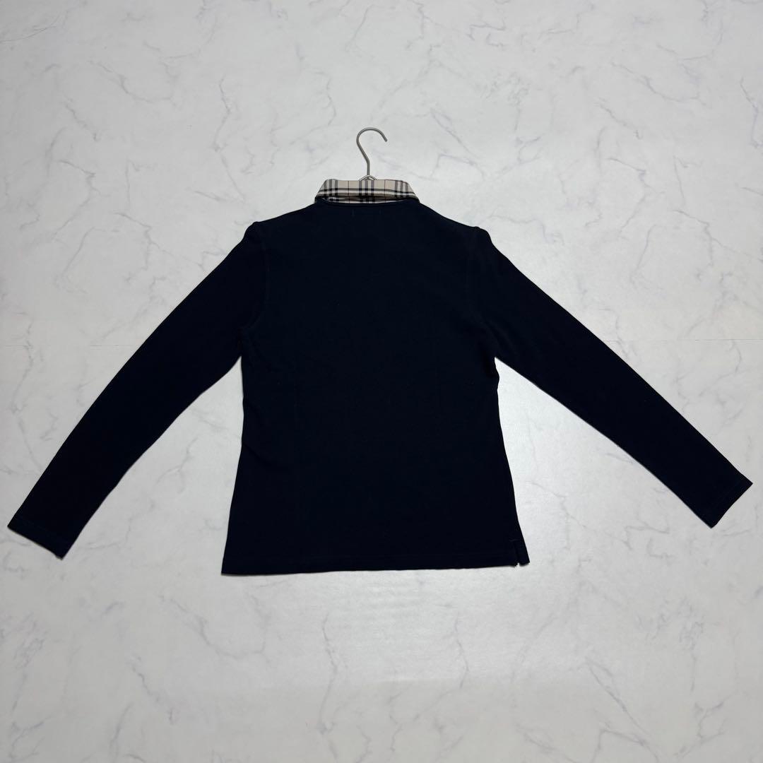 BURBERRYLONDON バーバリー ノバチェック ポロシャツ長袖 ネイビー