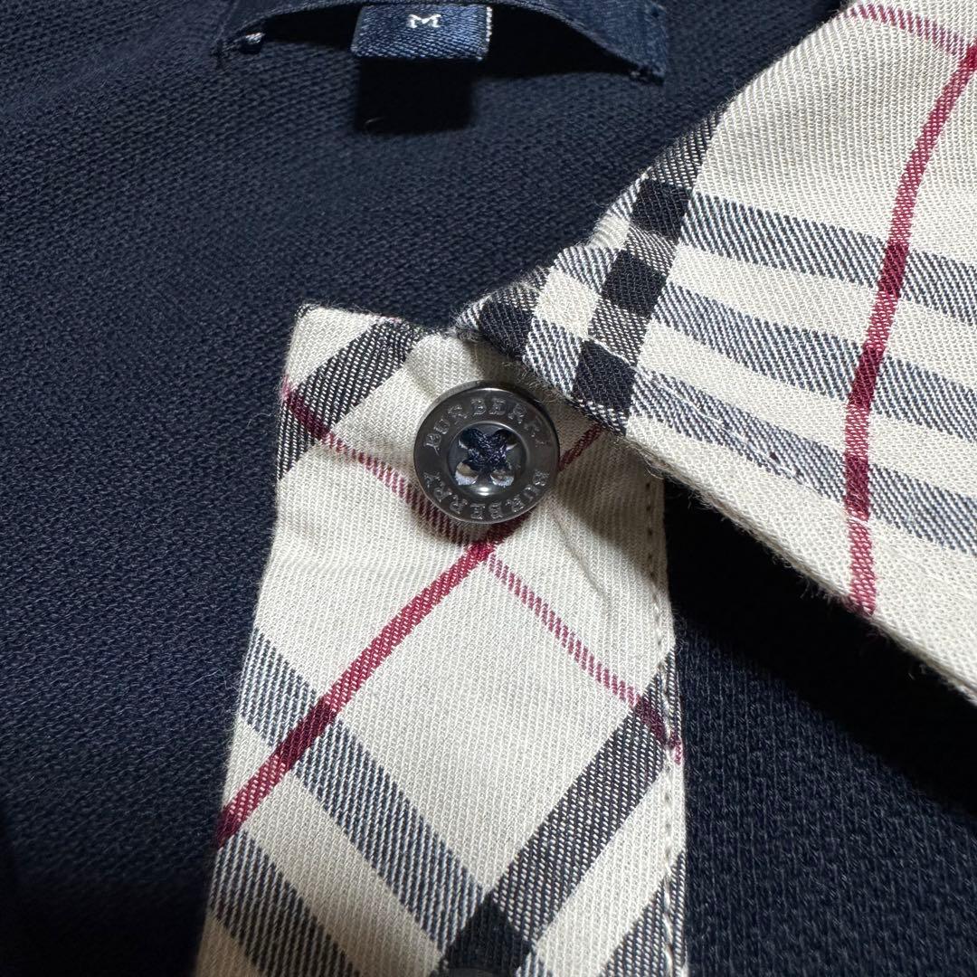 BURBERRYLONDON バーバリー ノバチェック ポロシャツ長袖 ネイビー