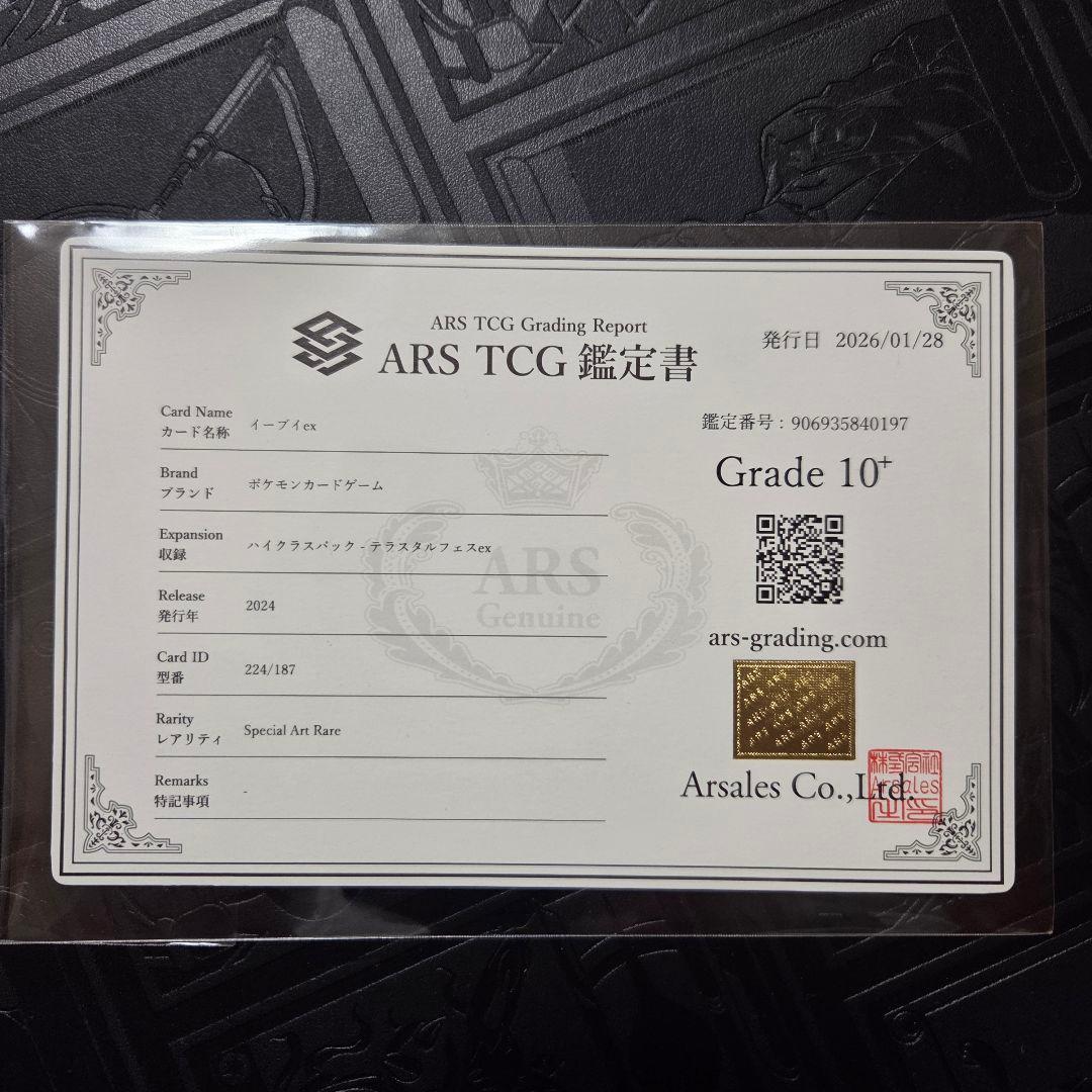 ARS10+ イーブイex SAR 鑑定書付き テラスタルフェス ポケモンカード