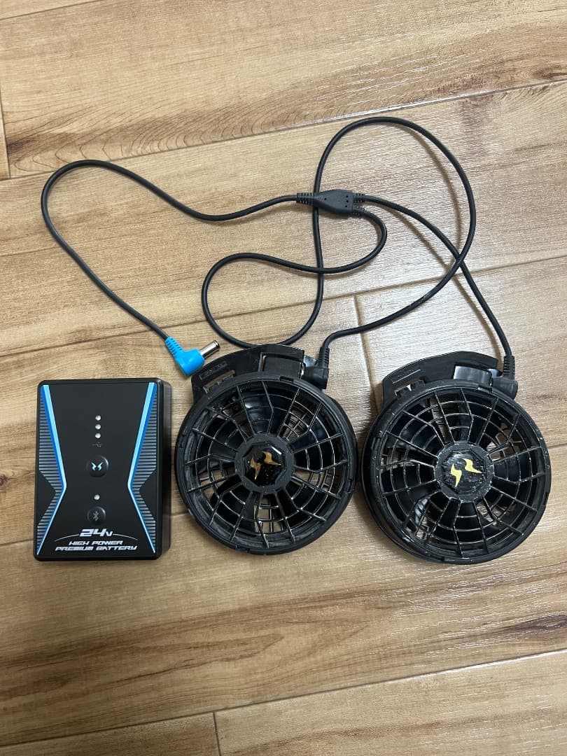 空調風神服　24Vハイパワーファン・リチウムイオンバッテリー　セット