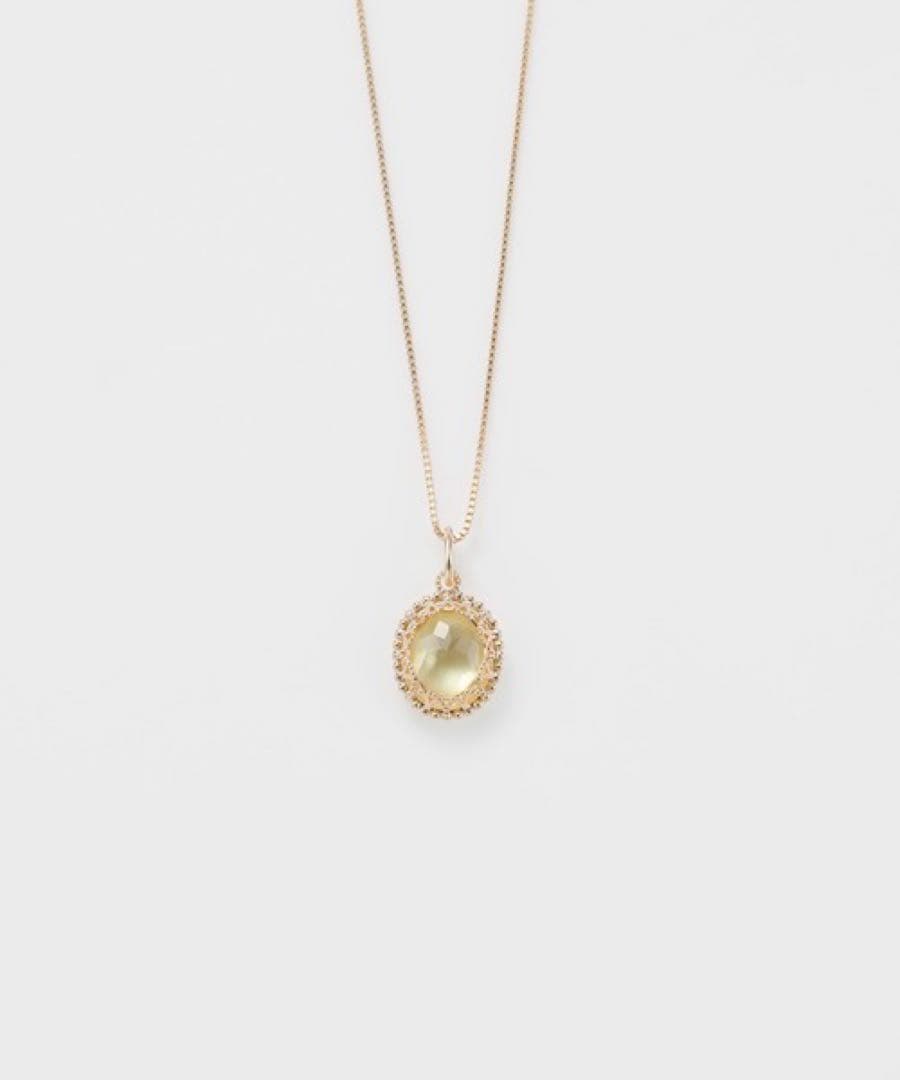 美品 agete K10チャーム 白蝶貝 レモンクォーツ