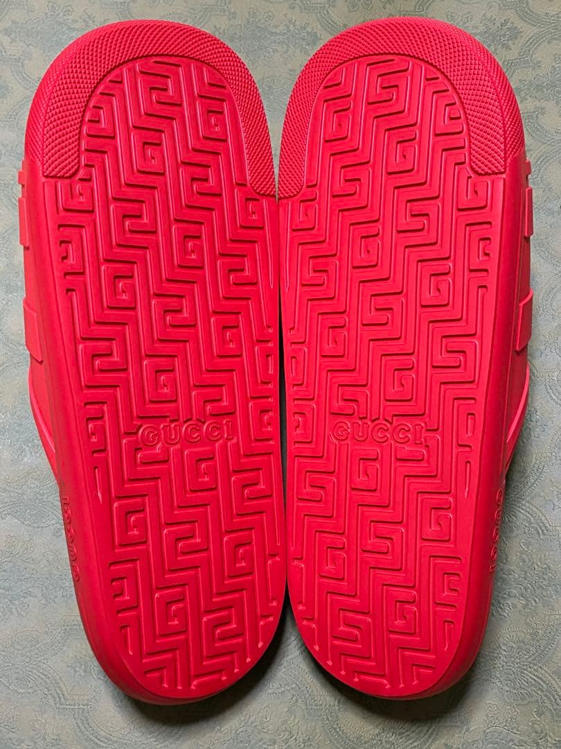 【新品】GUCCI グッチ サンダル ラバーサンダル レッド 29cm
