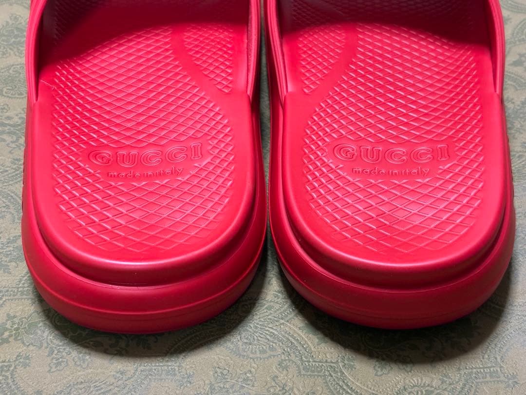 【新品】GUCCI グッチ サンダル ラバーサンダル レッド 29cm