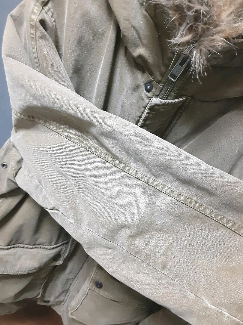 Johnbull モッズコート ボア アースカラー カーキ