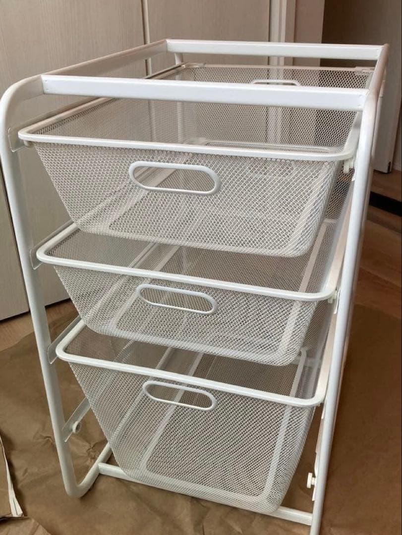 廃盤 IKEA ALGOT 3段 ハンガーラック 天板キャスター付※ネジ回し付