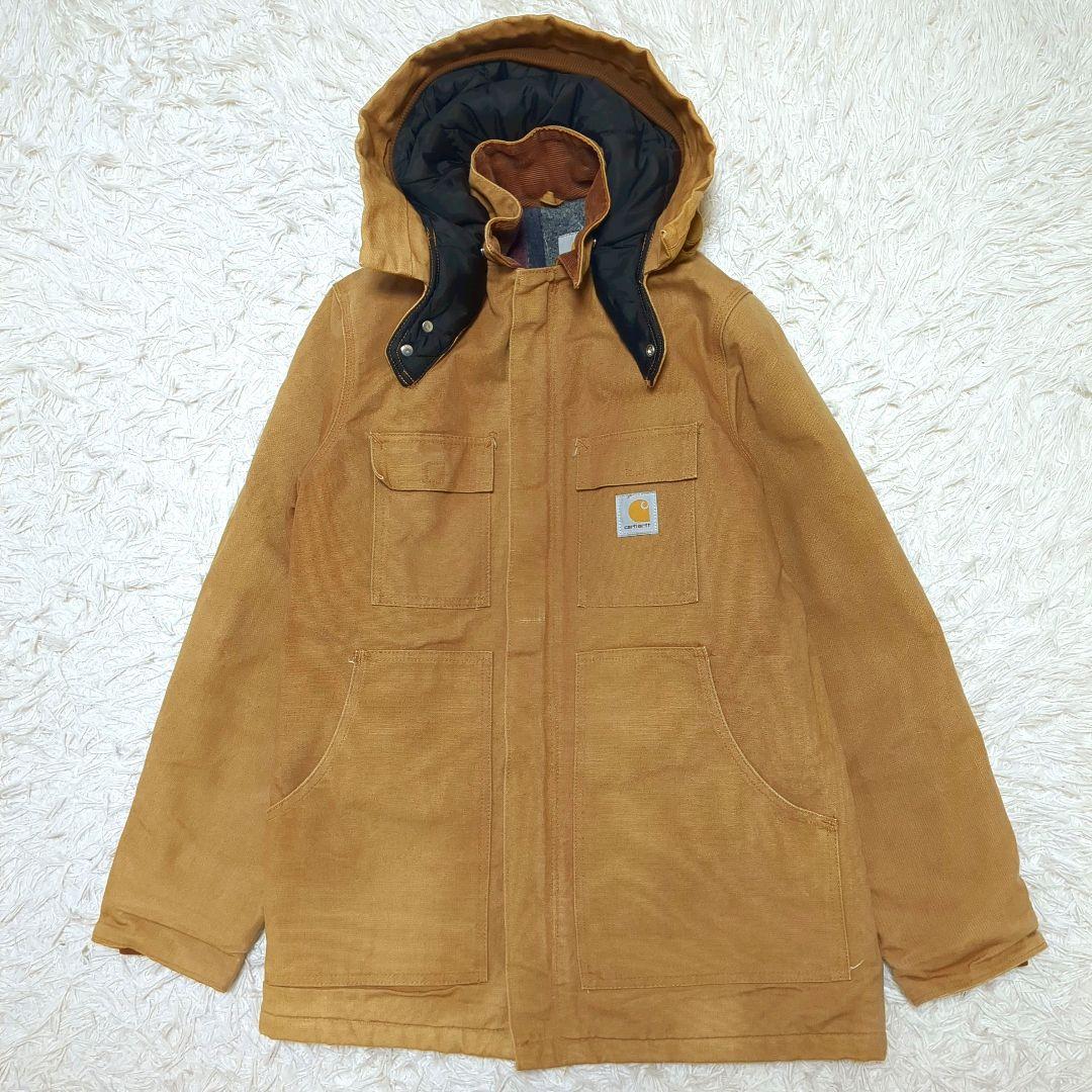 【良品】カーハート☆2way 襟コーデュロイ　米国製　ダッグジャケット　金ボタン
