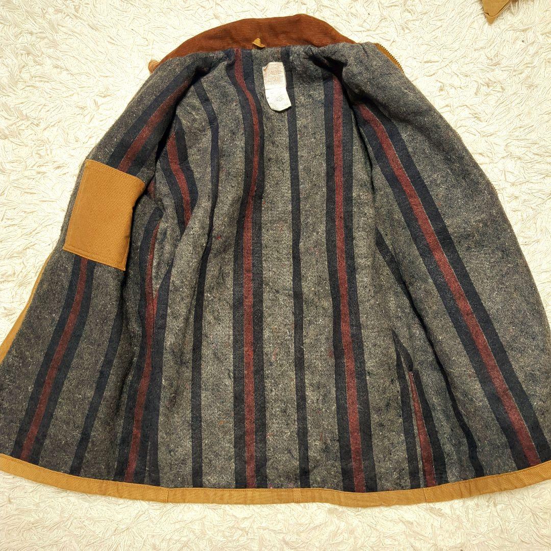 【良品】カーハート☆2way 襟コーデュロイ　米国製　ダッグジャケット　金ボタン