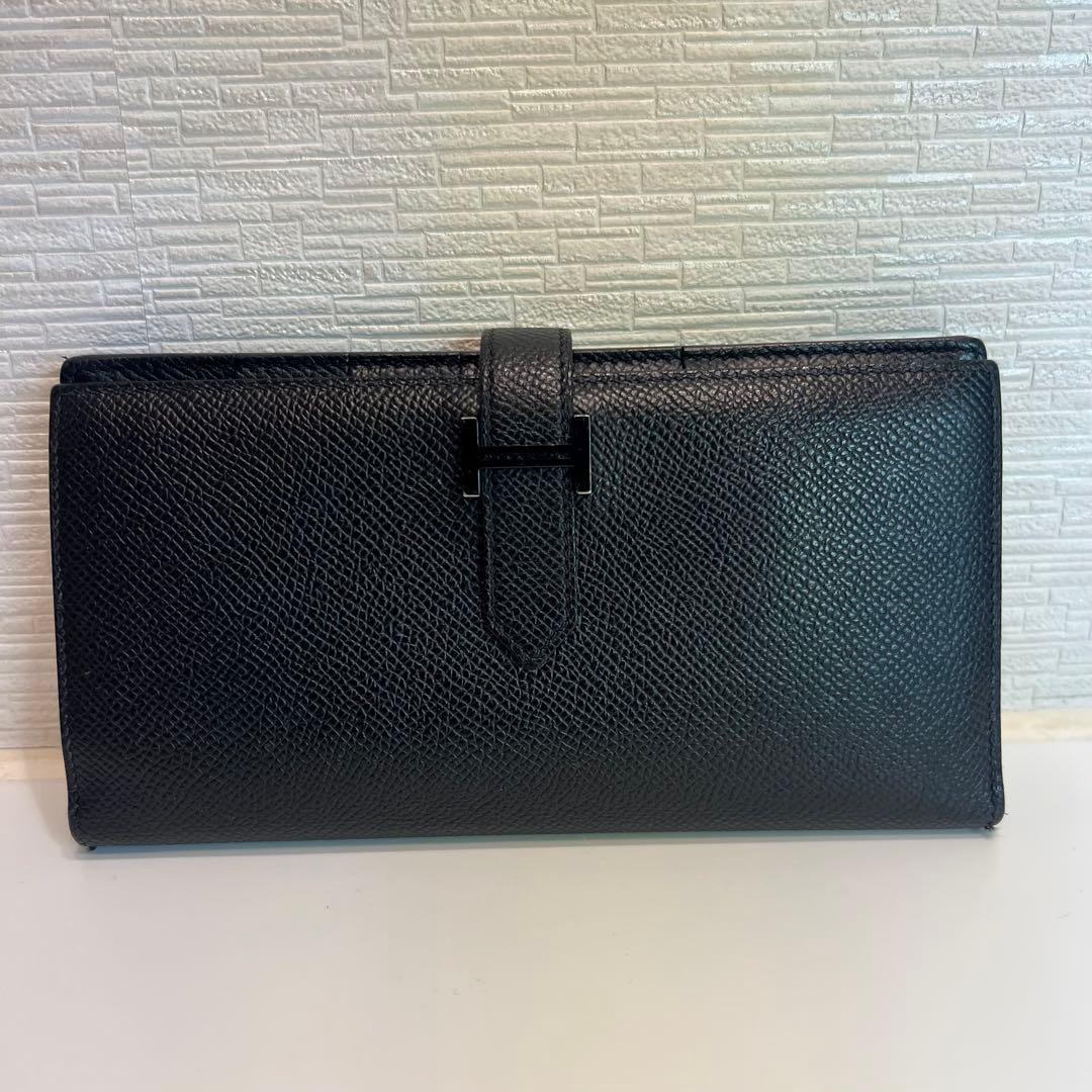 HERMES ベアンスフレ 長財布 黒