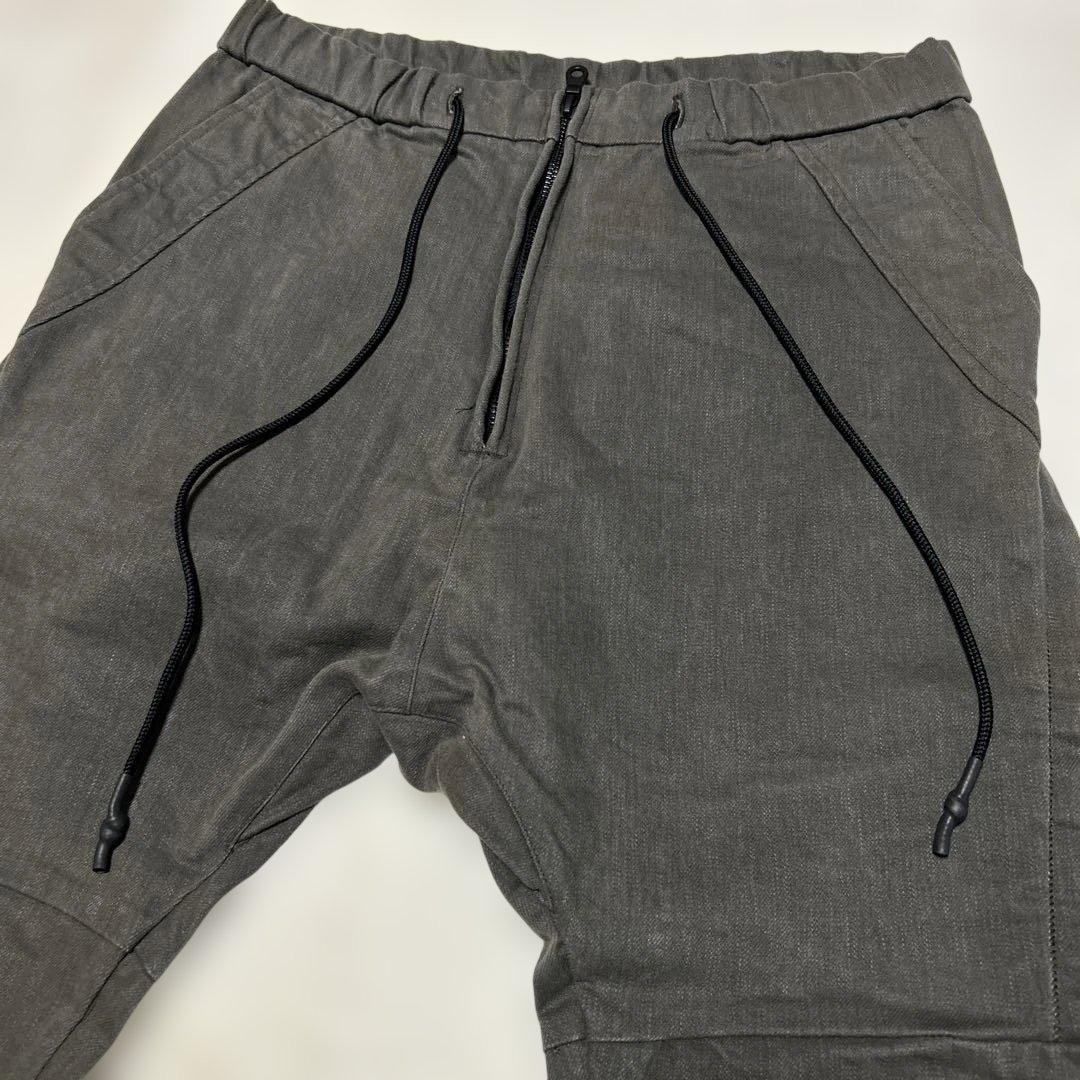 RIPVANWINKLE 4 コーティングサルエルパンツ オリーブ ストレッチ