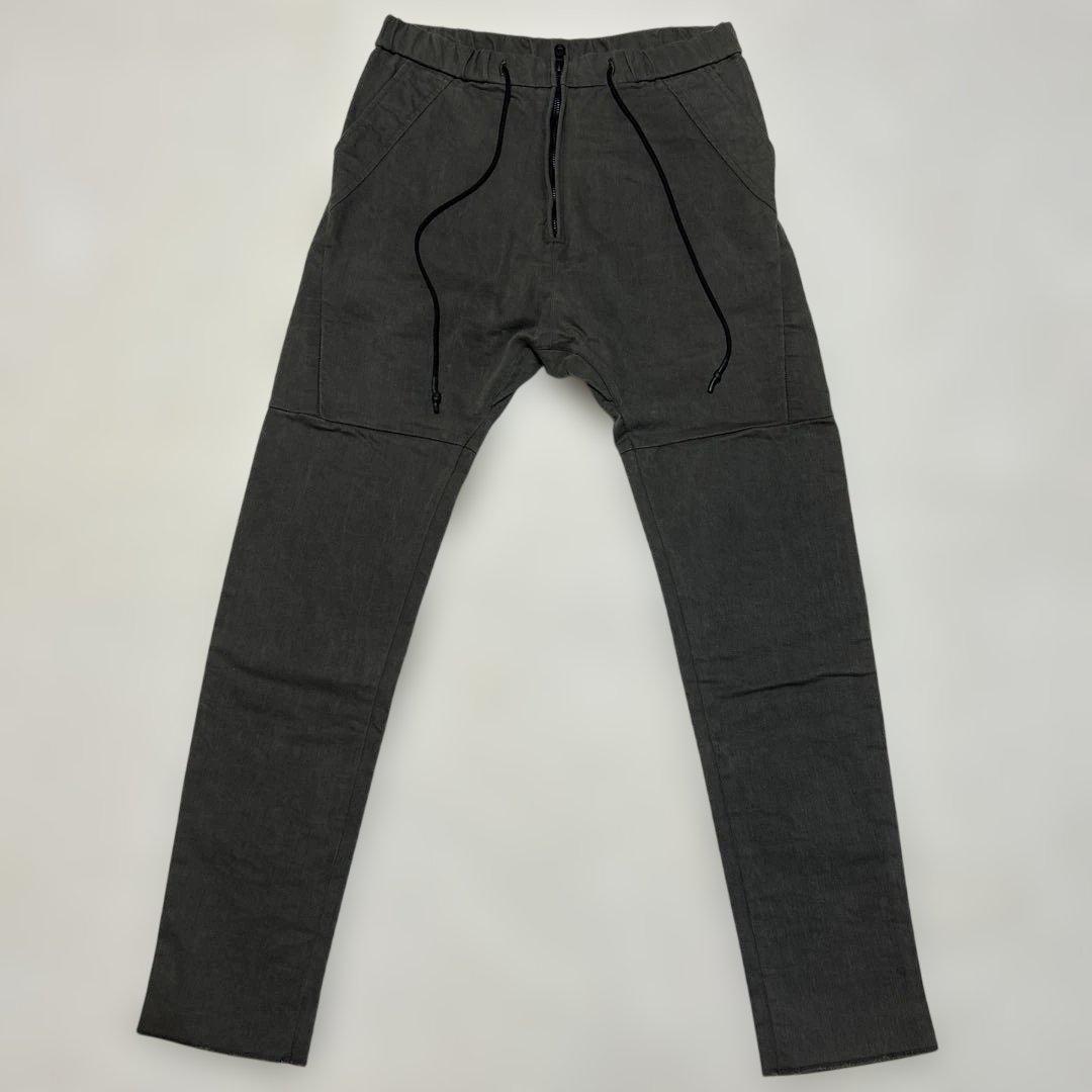 RIPVANWINKLE 4 コーティングサルエルパンツ オリーブ ストレッチ