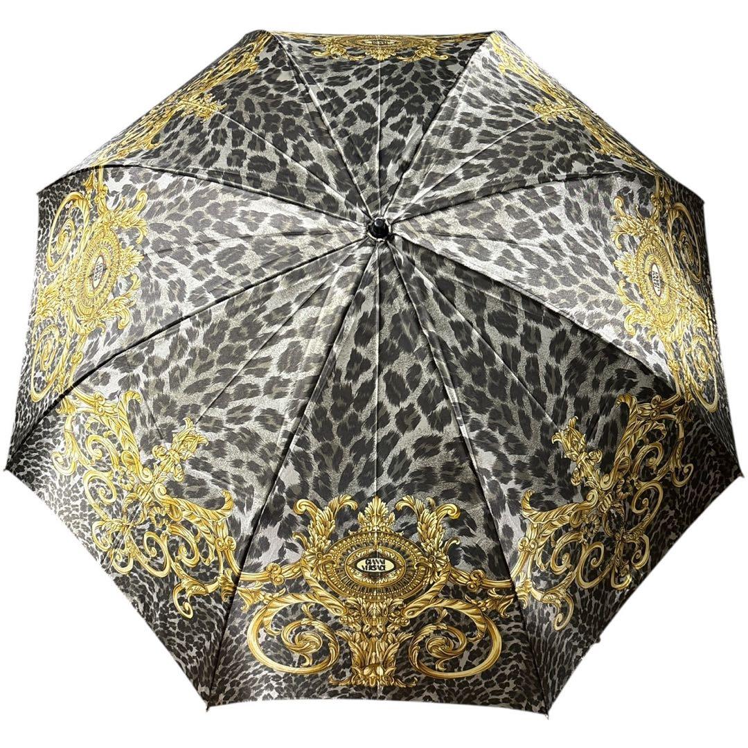 極美品◎ ジャンニヴェルサーチ 折りたたみ傘 バロック柄 レオパード柄 晴雨兼用