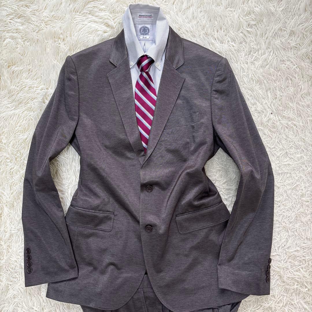 未使用級★エポカウォモ スーツ ブラウン ITL48位 コットン素材