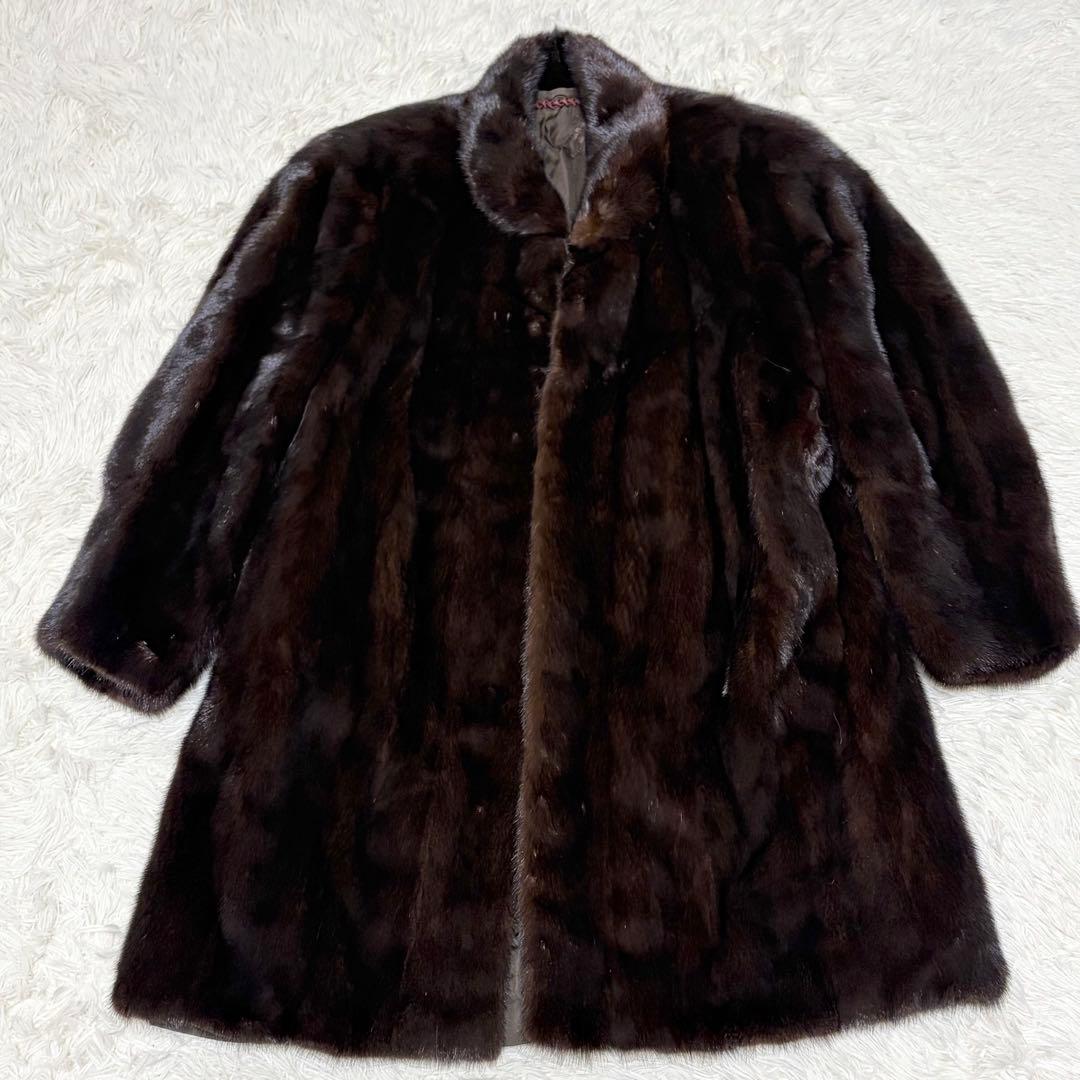 ミンク　リアルファー　コート　11号　茶　まとめ　L サファイア　ムーンバット