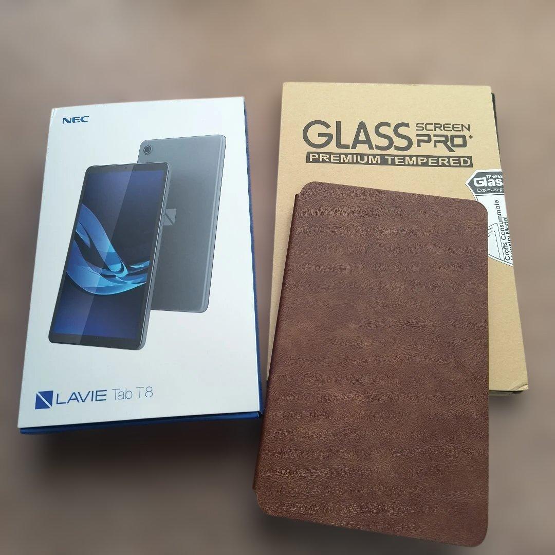 NEC LAVIE Tab T8 タブレット本体 保護フイルム手帳型ケース付