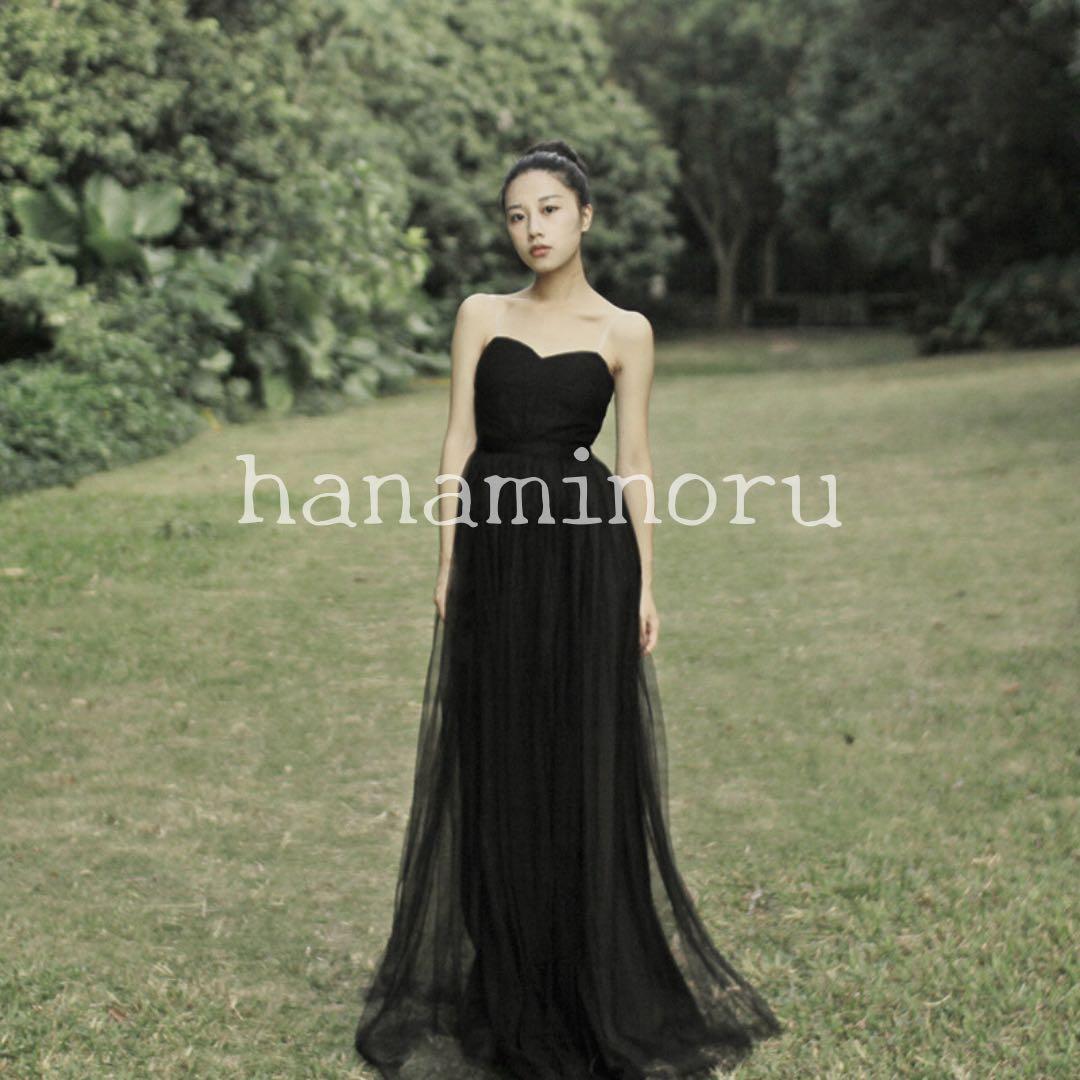 お色直し　ドレス　前撮り　黒　パーティー　披露宴　街撮り　二次会　セルフ　フォト
