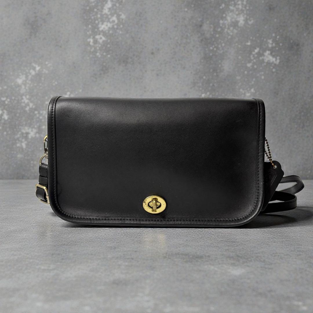 オールドコーチ　ターンロック　ショルダーバッグ　ブラック　カメラ　vintage